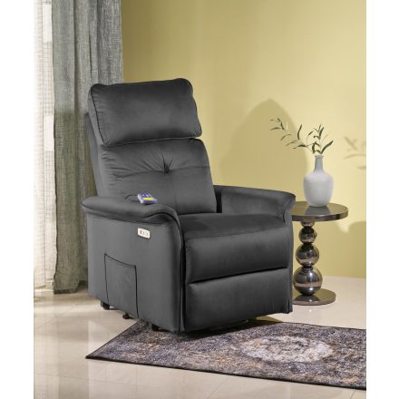 SEMIR 2 elektromos relax fotel, emelő- és masszázs funkcióval, szín: fekete