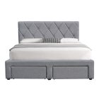 Betina 140 ágy ágyneműtartóval – szürke