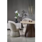 Pireus kerek étkezőasztal – travertin / dió