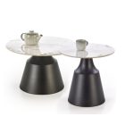 Magneta dohányzóasztal (2 db-os szett) – fehér márvány / fekete