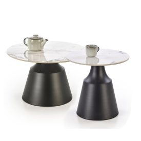   Magneta dohányzóasztal (2 db-os szett) – fehér márvány / fekete