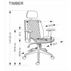 Timber forgószék – dió / fekete