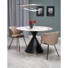 Garet kerek étkezőasztal – fehér márvány / fekete