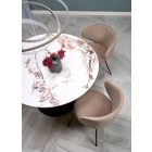 Garet kerek étkezőasztal – fehér márvány / fekete