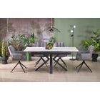 Platan bővíthető étkezőasztal – fehér márvány / fekete