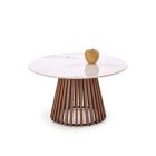 Carina dohányzóasztal – dió / bézs márvány