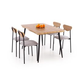   Dicky étkezőszett (asztal + 4 szék) – natúr / fekete / szürke