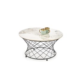 Alessia dohányzóasztal – bézs márvány / fekete