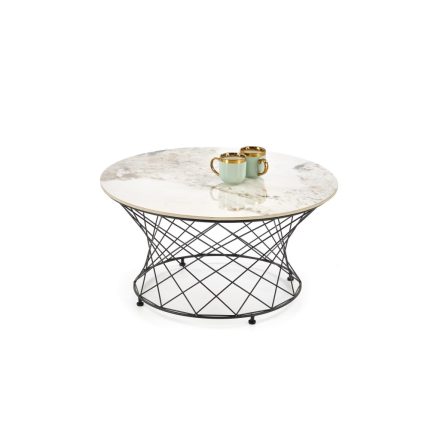 Alessia dohányzóasztal – bézs márvány / fekete