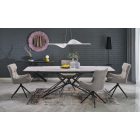 Alfredo bővíthető étkezőasztal – fehér márvány / fekete