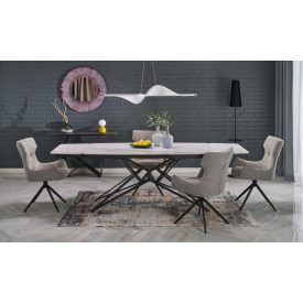   Alfredo bővíthető étkezőasztal – fehér márvány / fekete