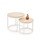 Oreo dohányzóasztal (2 db-os szett) – travertin / fehér