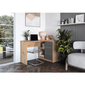 Bega íróasztal – artisan tölgy / grafit