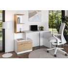 Miso polcos íróasztal – fehér / artisan tölgy