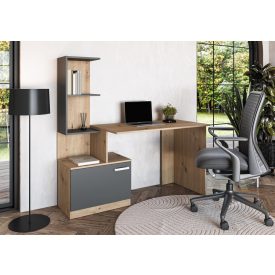 Miso polcos íróasztal – grafit / artisan tölgy