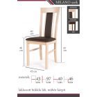 Milano étkezőszék - dió